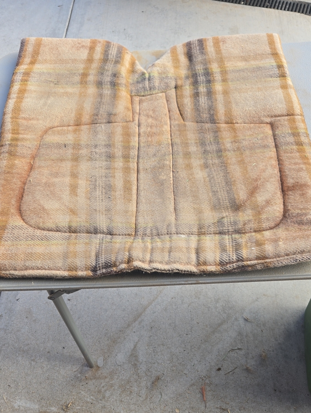 Source Unknown Plaid Pet Saddle Pad in Tan and Gray